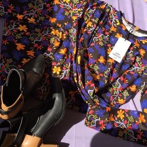 Zara beautiful print faux wrap dress